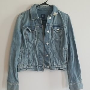Gap Distressed Jean Jacket Size Medium